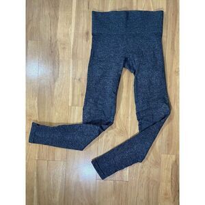 Goode Rider Seamless Body Sculpting Gray Stretch Tights Size XS Back Zip Pocket